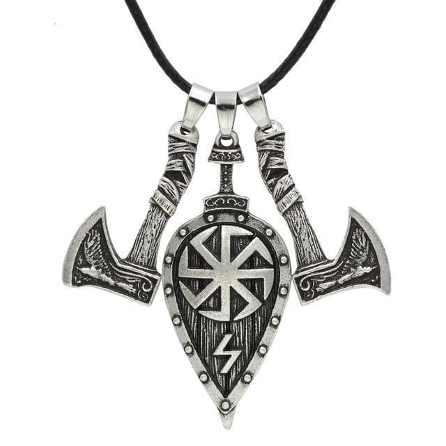 COLLIER VIKING - HACHE & BOUCLIER