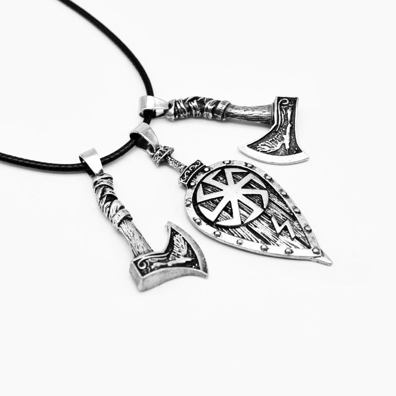 COLLIER VIKING - HACHE & BOUCLIER