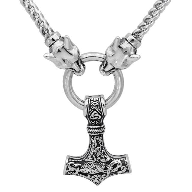 COLLIER VIKING - LOUP FENRIR-MJOLNIR