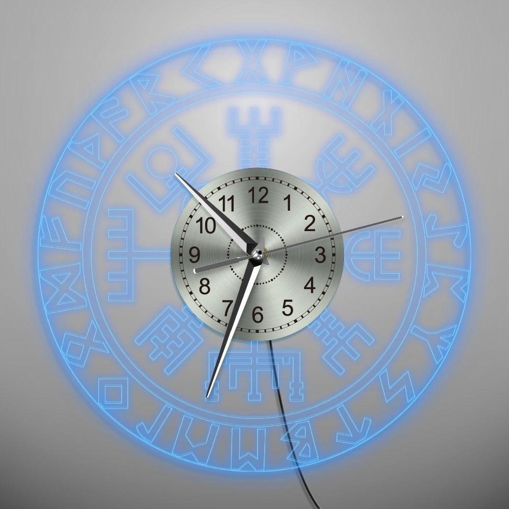 Horloge Viking LED / Vegvisir &amp; Runes 3D