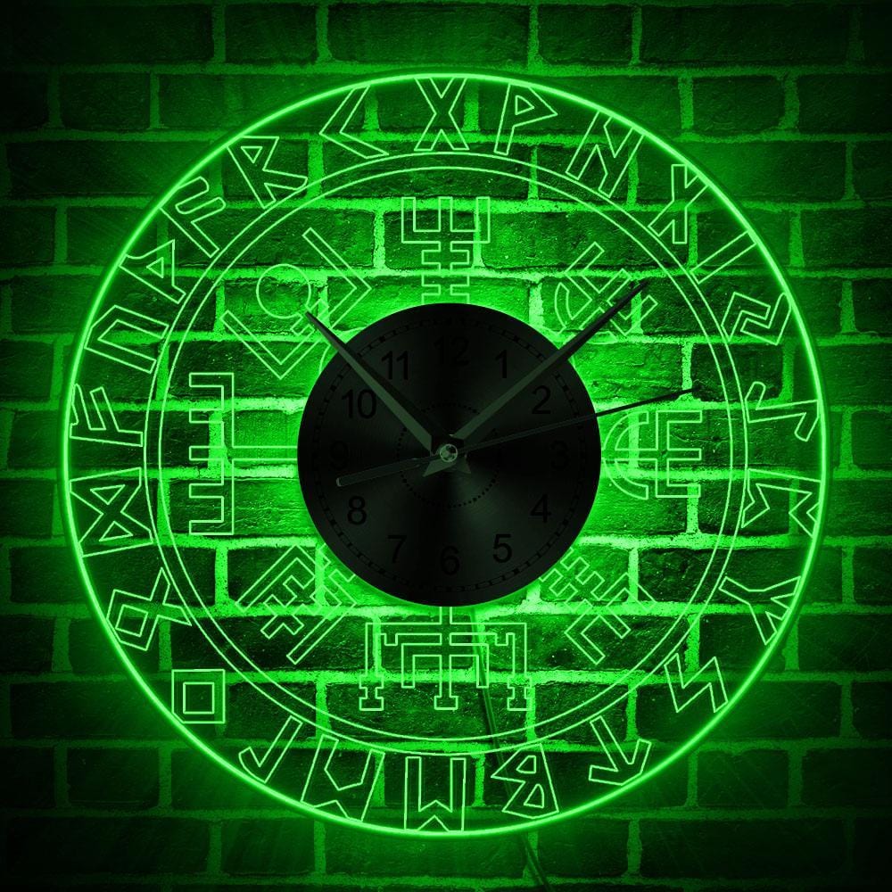 Horloge Viking LED / Vegvisir &amp; Runes 3D