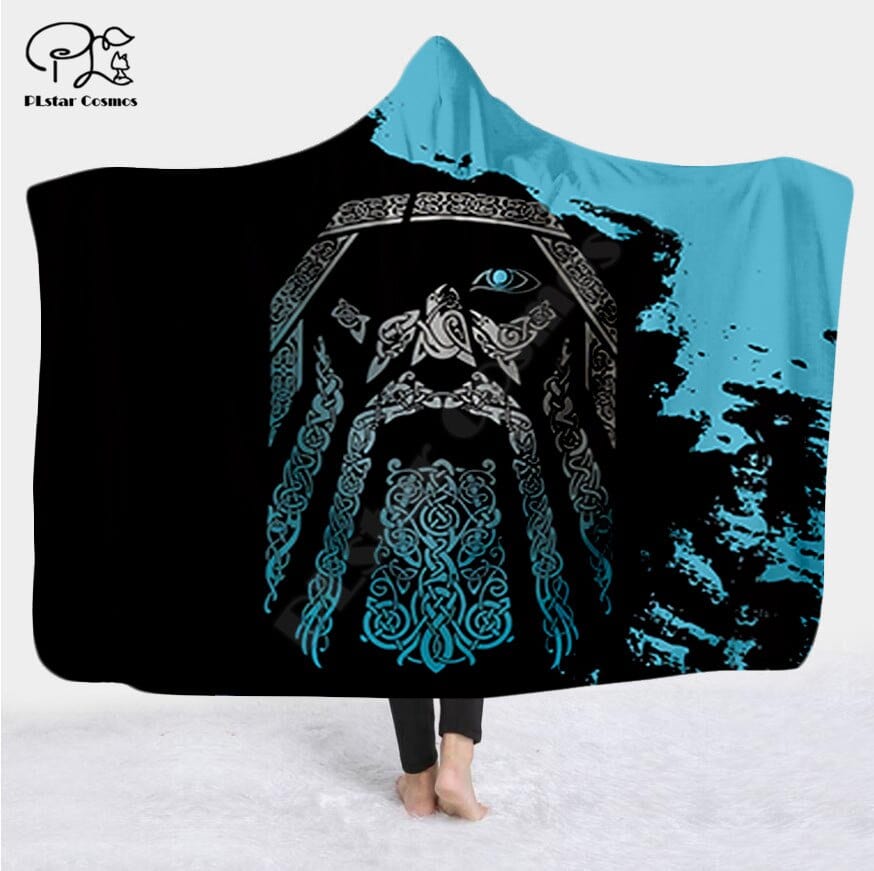Plaid à capuche Corbeaux Odin