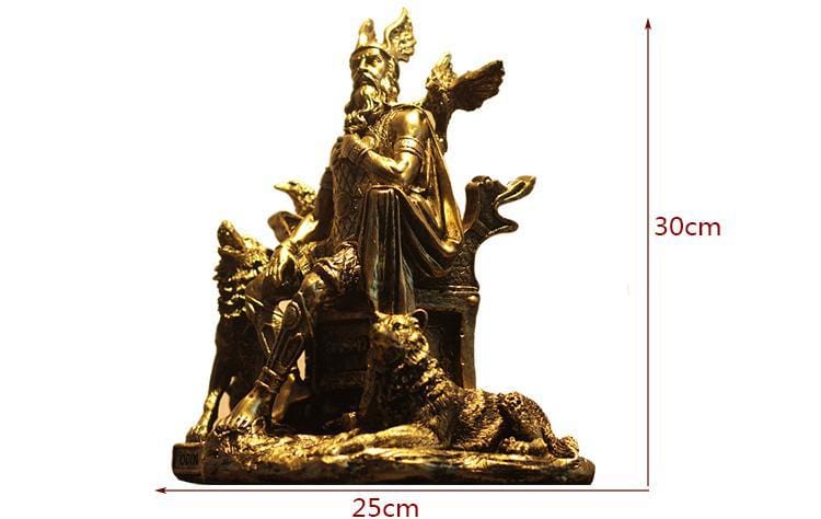 Statue Viking Odin Avec Marteau De Thor – Décoration Maison, Résine, Taille Miniature 5x6x10 Cm - 7