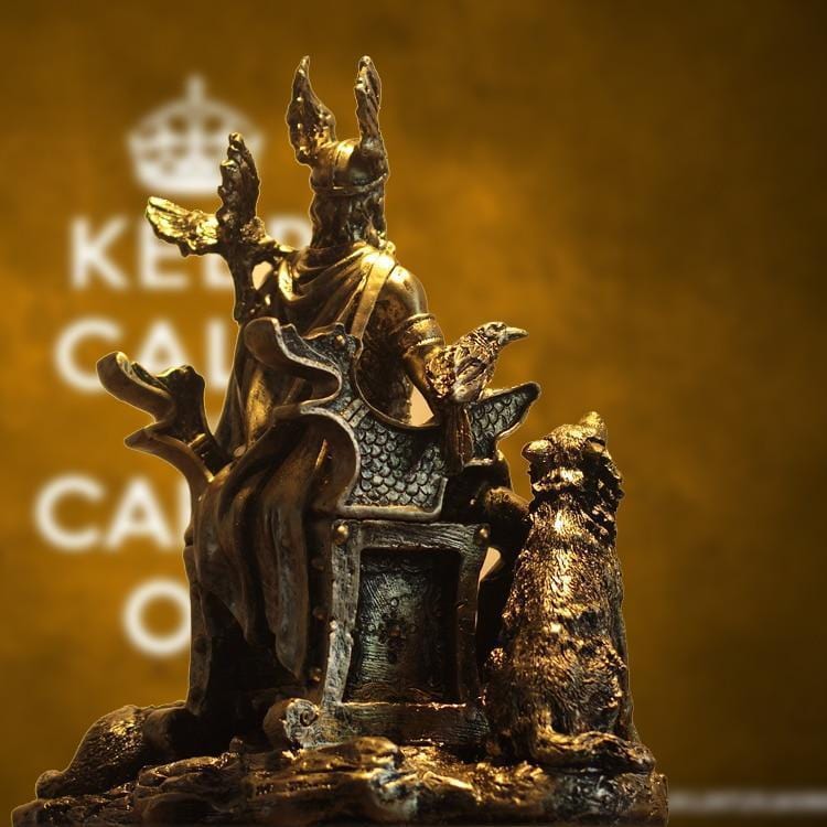 STATUE VIKING EN RESINE - DIEU ODIN