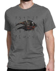 T-SHIRT VIKING - Corbeau et runes vikings
