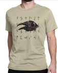 T-SHIRT VIKING - Corbeau et runes vikings